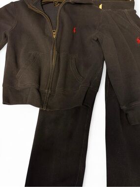 Ralph Lauren Kids navy Hoodie & Jogger Set with Red Polo Logo